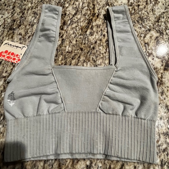 💗GET 20% OFF💗NWT Free People Movement Square Neck Good Karma Bra - Sea Glass - Picture 5 of 11